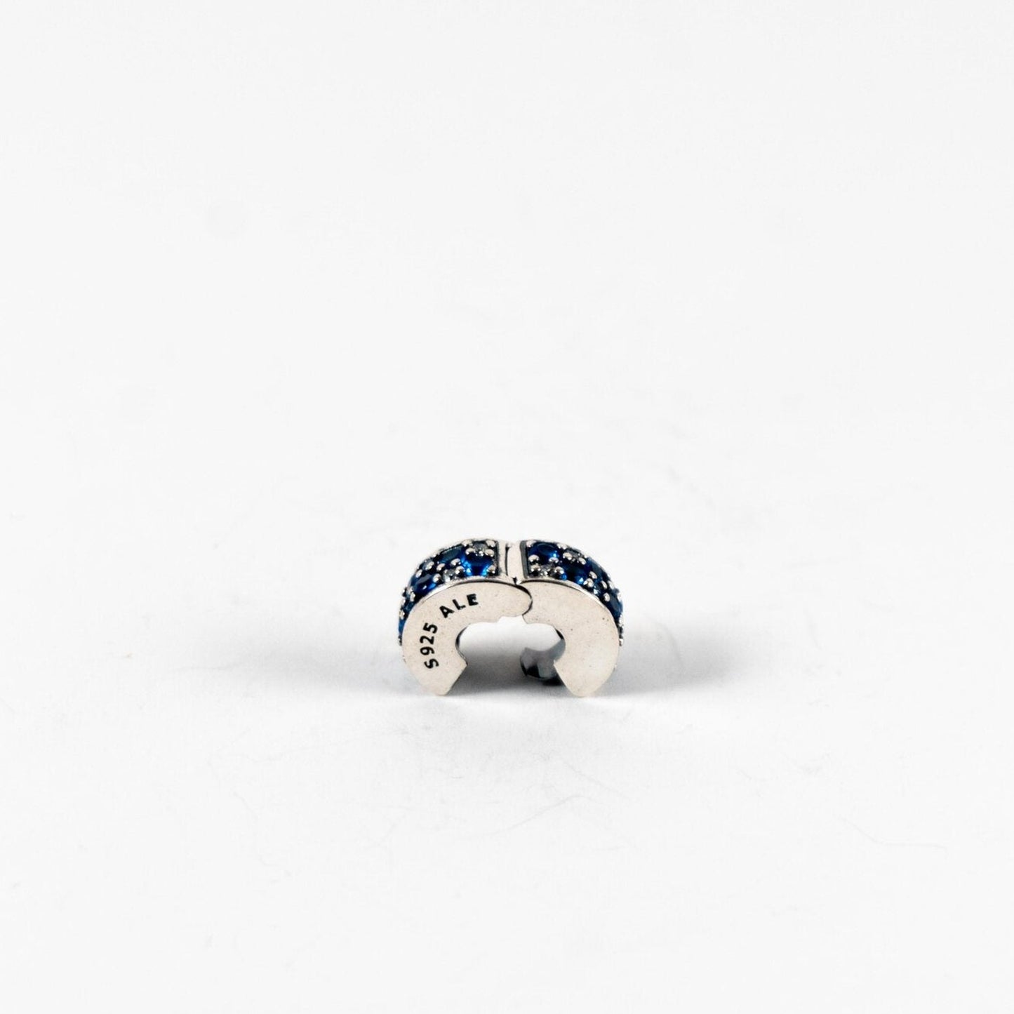 Pre-loved Clip Privjesak Plavi Pavé, Srebro 925