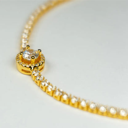 Pandora Timeless Teniska Narukvica Sparkling Halo – 14k Pozlata