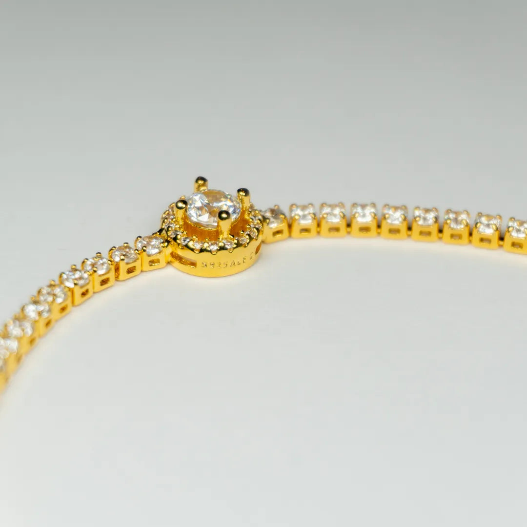 Pandora Timeless Teniska Narukvica Sparkling Halo – 14k Pozlata