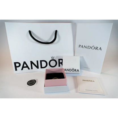 Pandora Prsten Zlatni Svjetlucavi Band – 14k Pozlata