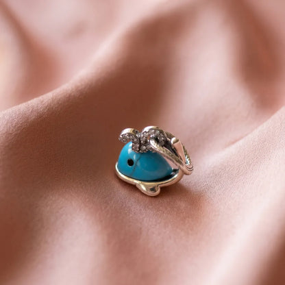 Pre-loved Pandora Viseći Privjesak Tirkizni Kit – Srebro 925