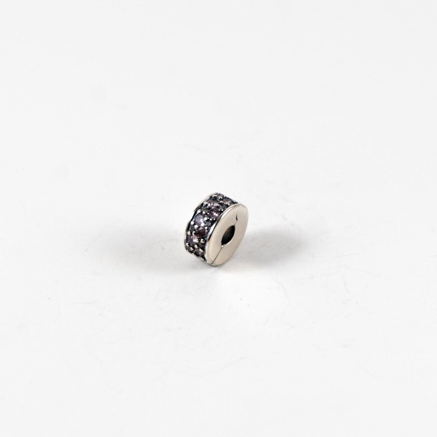 Pre-loved Kopča Ružičasti Pavé, Srebro 925