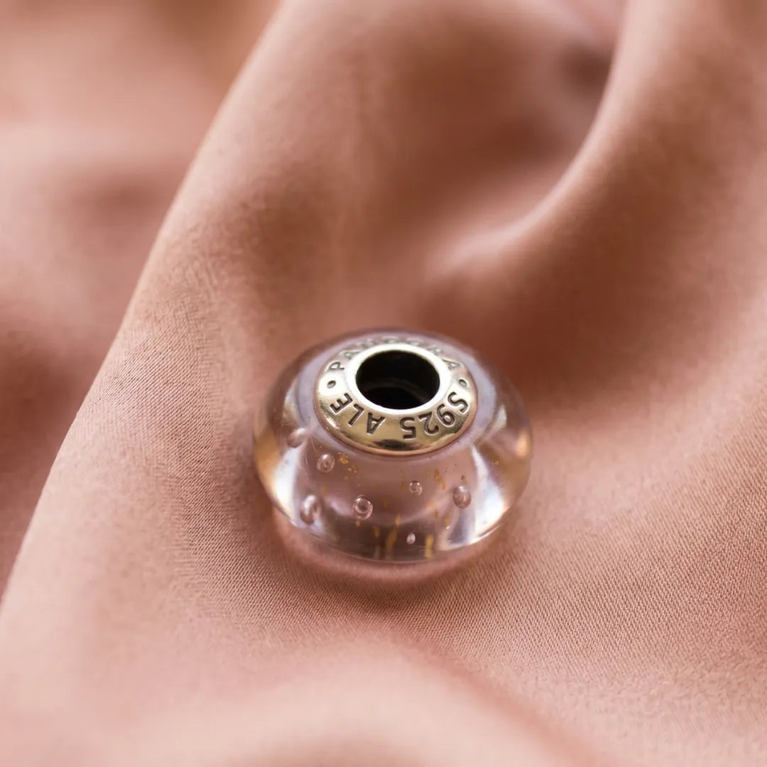 Pre-loved Pandora Privjesak Ružičasto Murano Staklo – Srebro 925