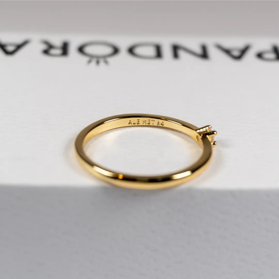 Pandora Era Prsten – Jedan Sjajni Cirkon – 14k Pozlata