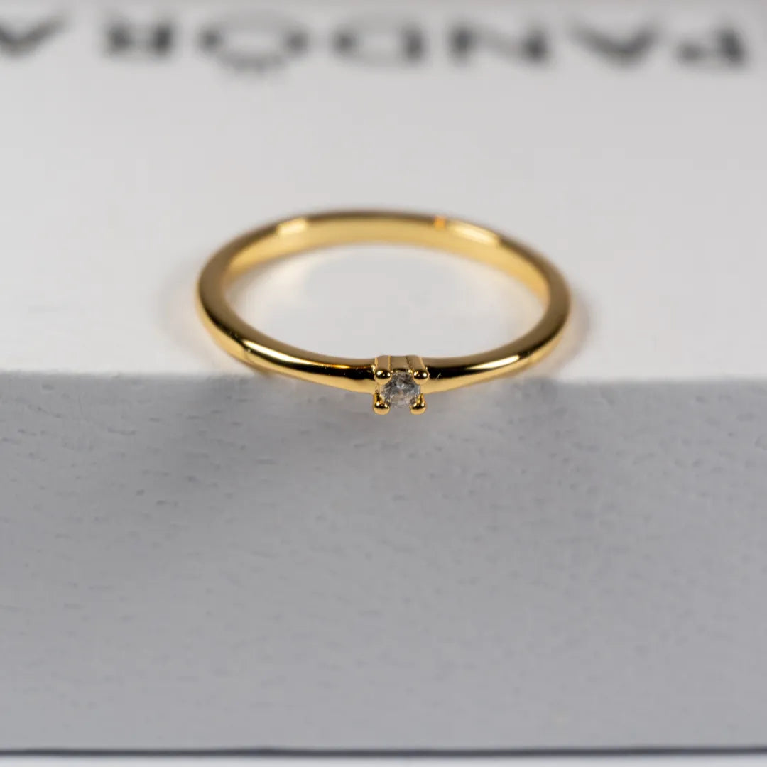 Pandora Era Prsten – Jedan Sjajni Cirkon – 14k Pozlata