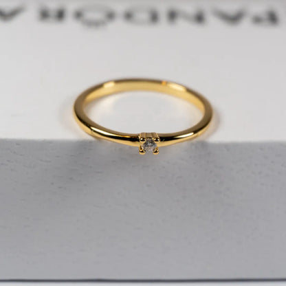Pandora Era Prsten – Jedan Sjajni Cirkon – 14k Pozlata