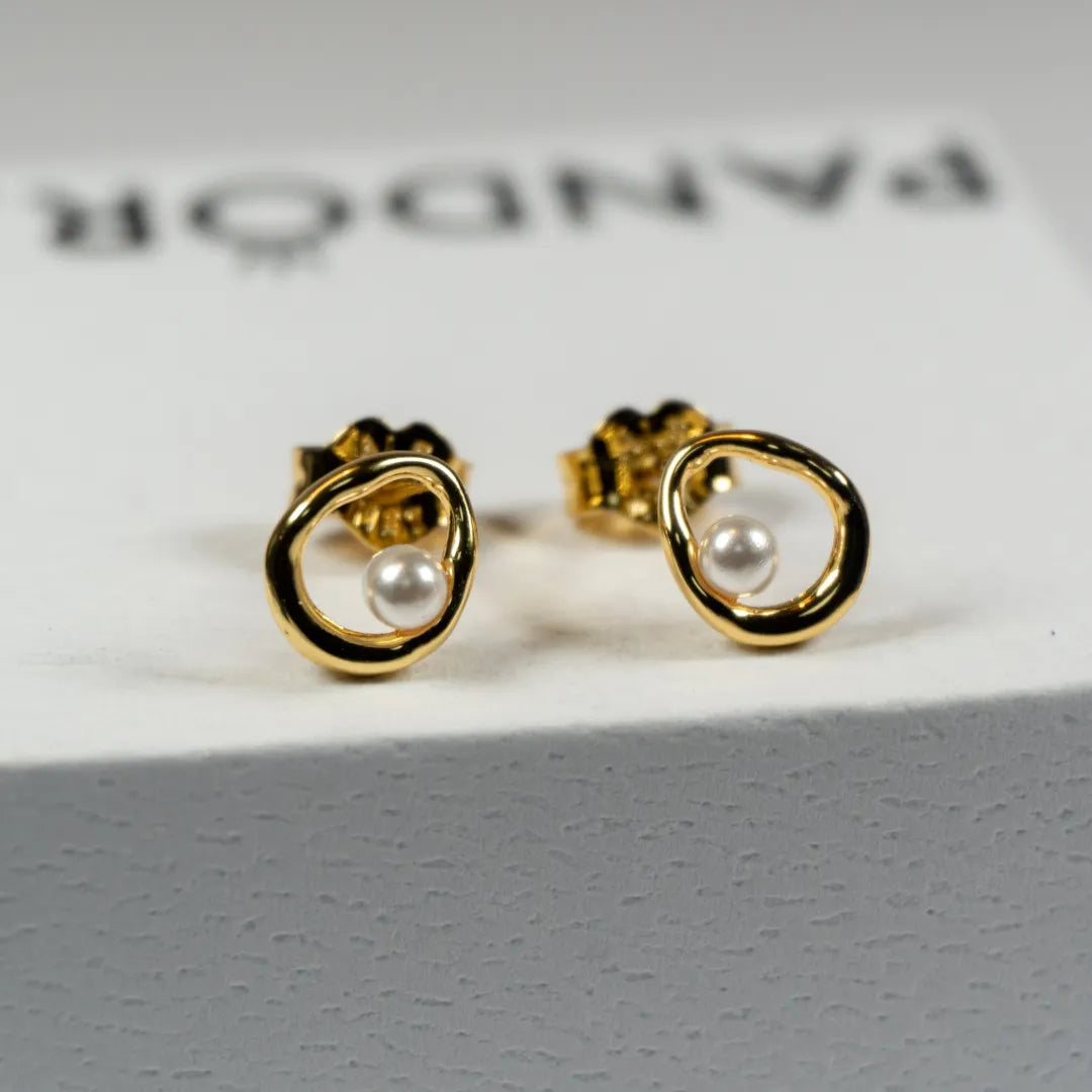 Pandora Essence Naušnice sa Biserom – 14k Pozlata