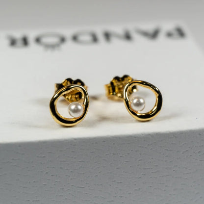 Pandora Essence Naušnice sa Biserom – 14k Pozlata