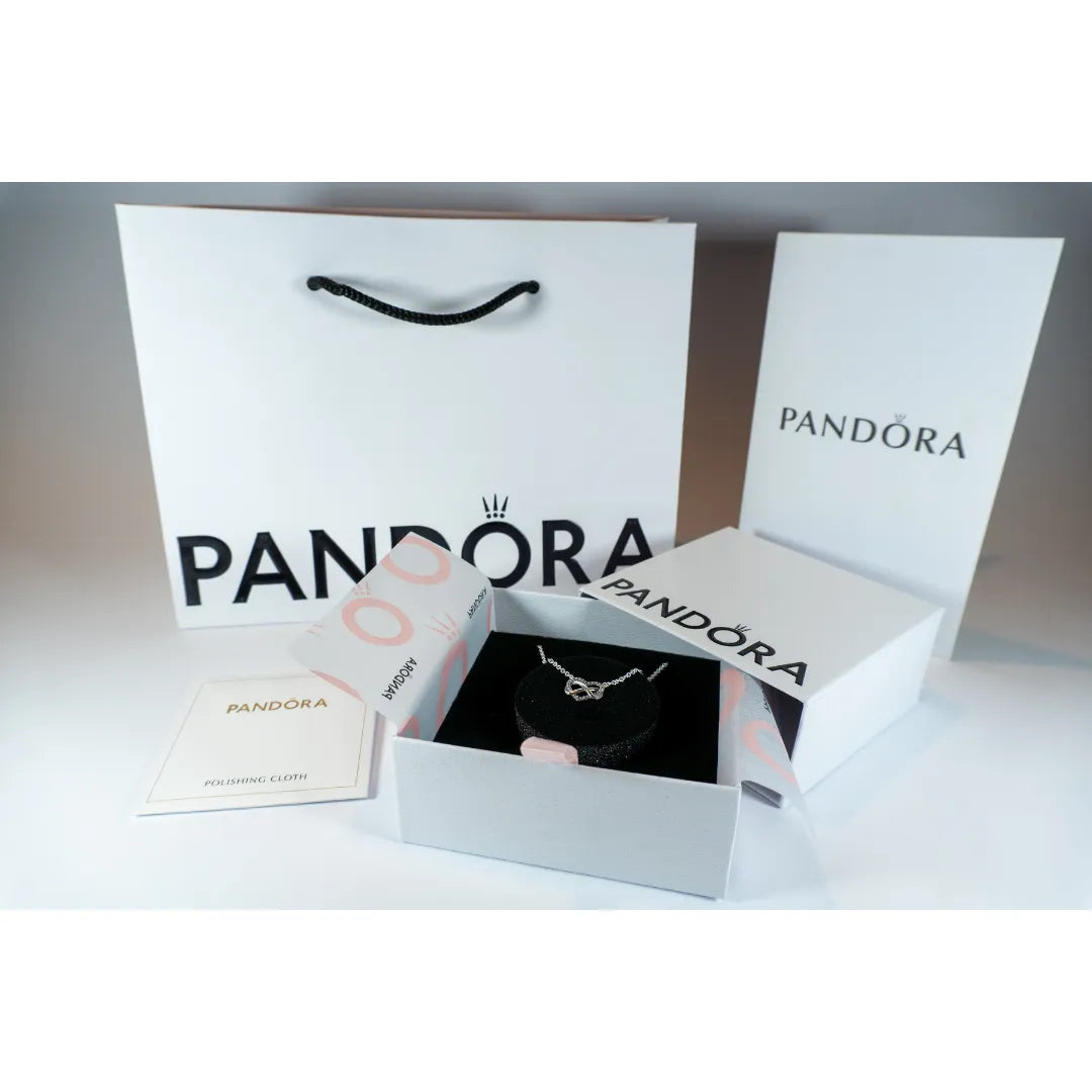 Pandora Ogrlica Blistavo Srce s Beskonačnošću – Srebro 925