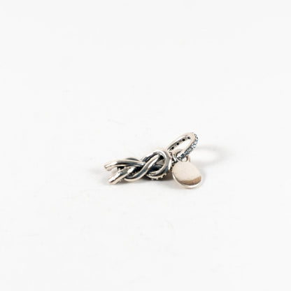 Pre-loved Viseći Privjesak Pavé Infinity Knot, Čvor Beskonačnosti, Srebro 925