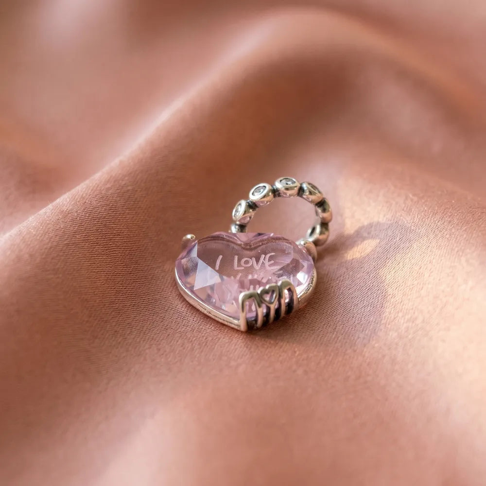 Pandora Privjesak Ružičasto Srce I Love You – Srebro 925