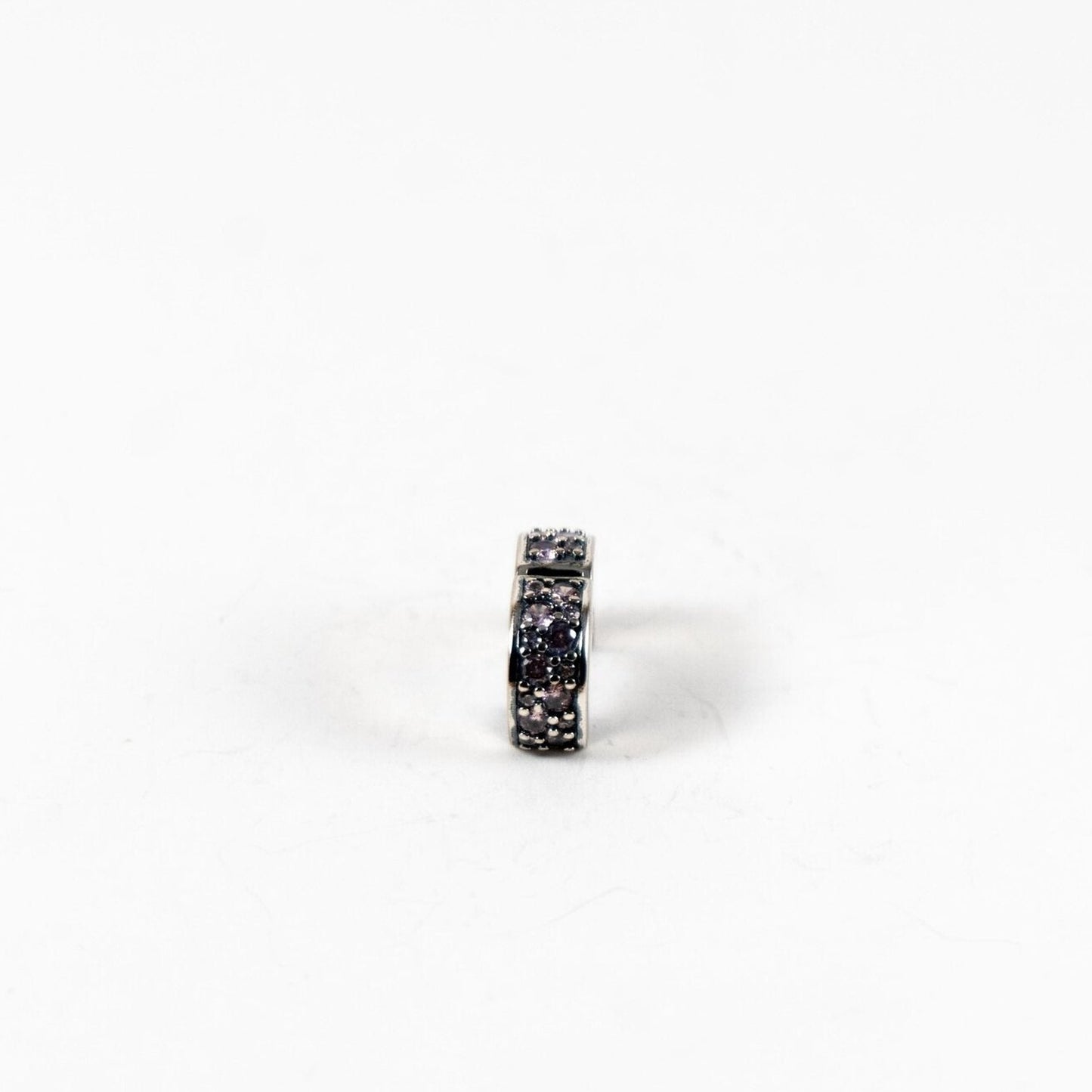 Pre-loved Kopča Ružičasti Pavé, Srebro 925