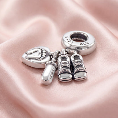 Pre-loved Trostruki Privjesak Simboli za Bebu, Srebro 925