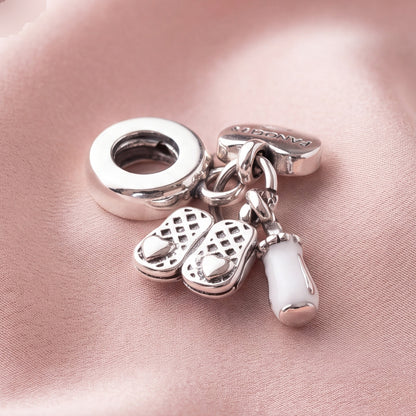 Pre-loved Trostruki Privjesak Simboli za Bebu, Srebro 925