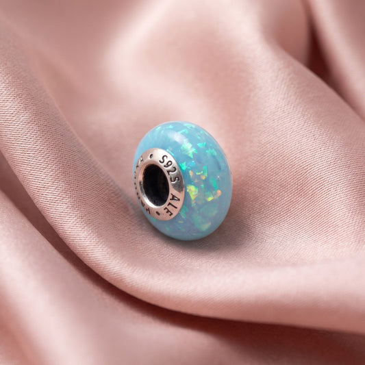 Pre-loved Privjesak Tirkizno Murano Staklo, Srebro 925