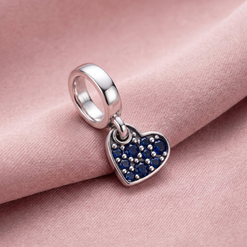 Pre-loved Viseći Privjesak Zvjezdanoplavo Pavé Srce, Srebro 925