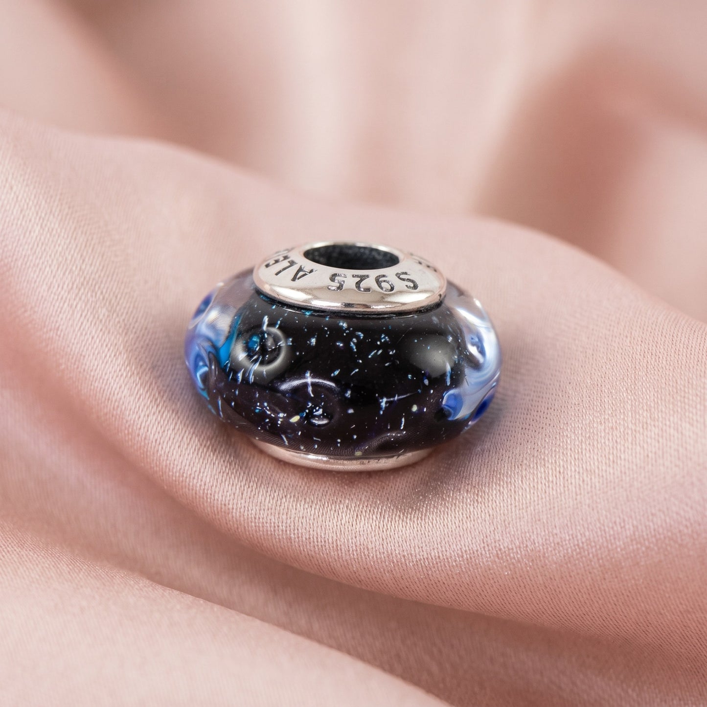 Pre-loved Privjesak Tamnoplavo Murano Staklo, Srebro 925