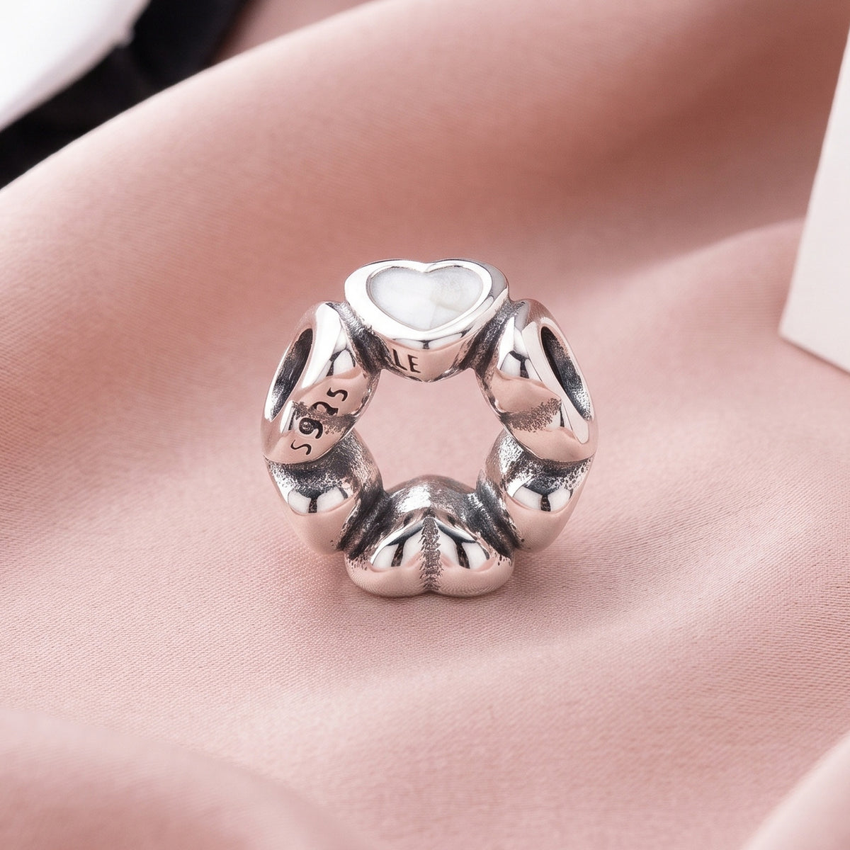 Pre-loved Razdjelnik Obilje Ljubavi, Bijeli Emajl, Srebro 925