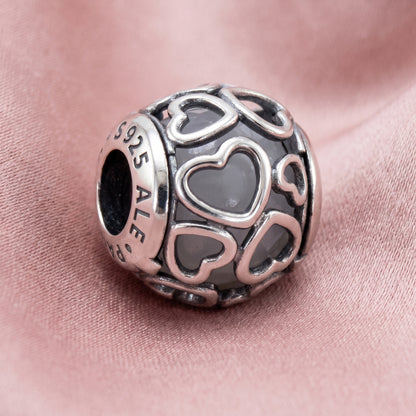 Pre-loved Privjesak Otvori Svoje Srce, Opalescentni Bijeli Kristal, Srebro 925