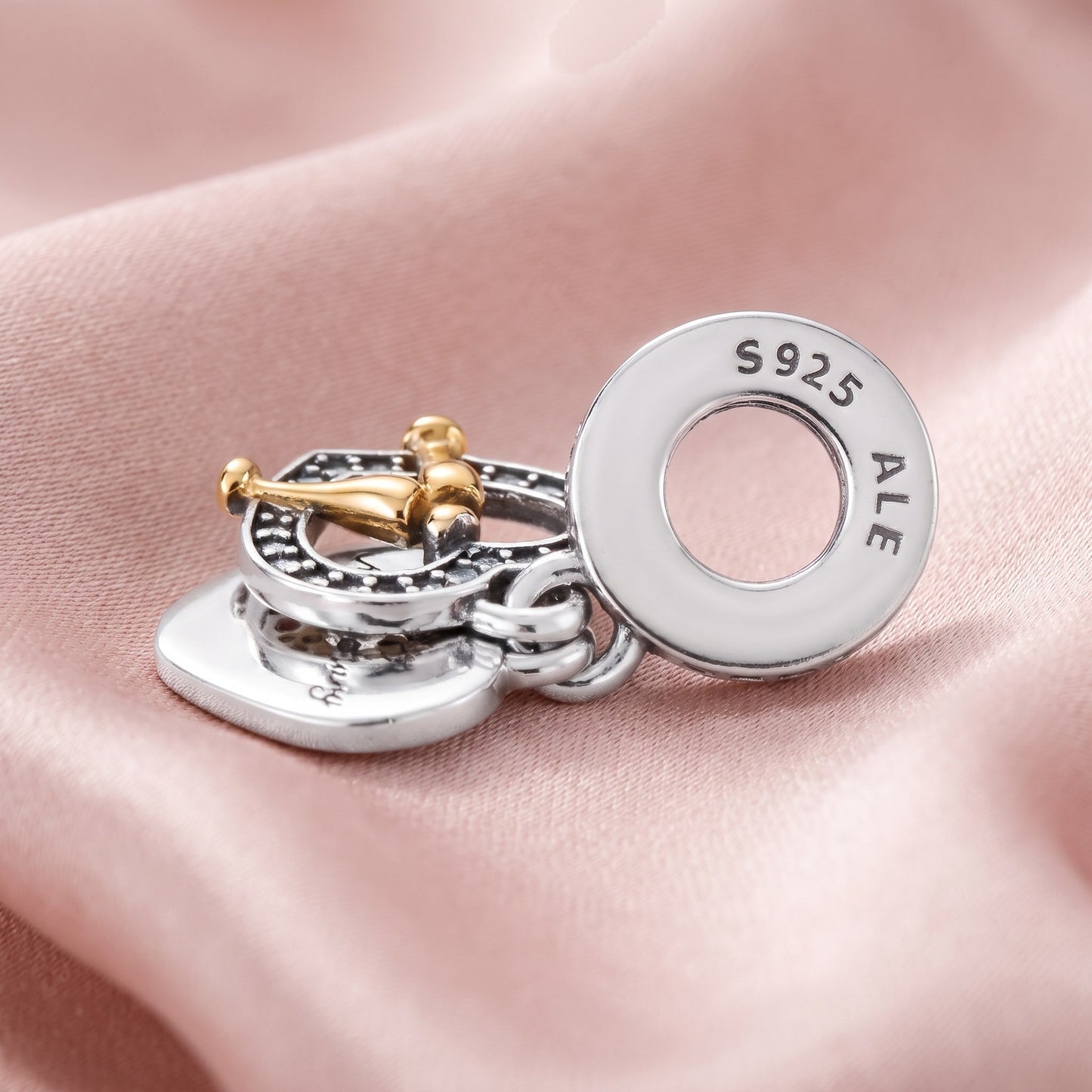Pre-loved Viseći Privjesak Sretna Godišnjica, Srebro 925 i 14k Pozlata