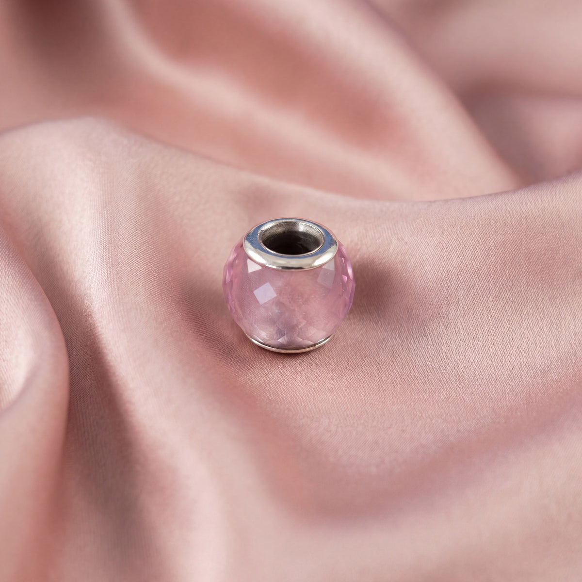 Pre-loved Privjesak Geometrijske Plohe, Opalescentni Ružičasti Kristal, Srebro 925