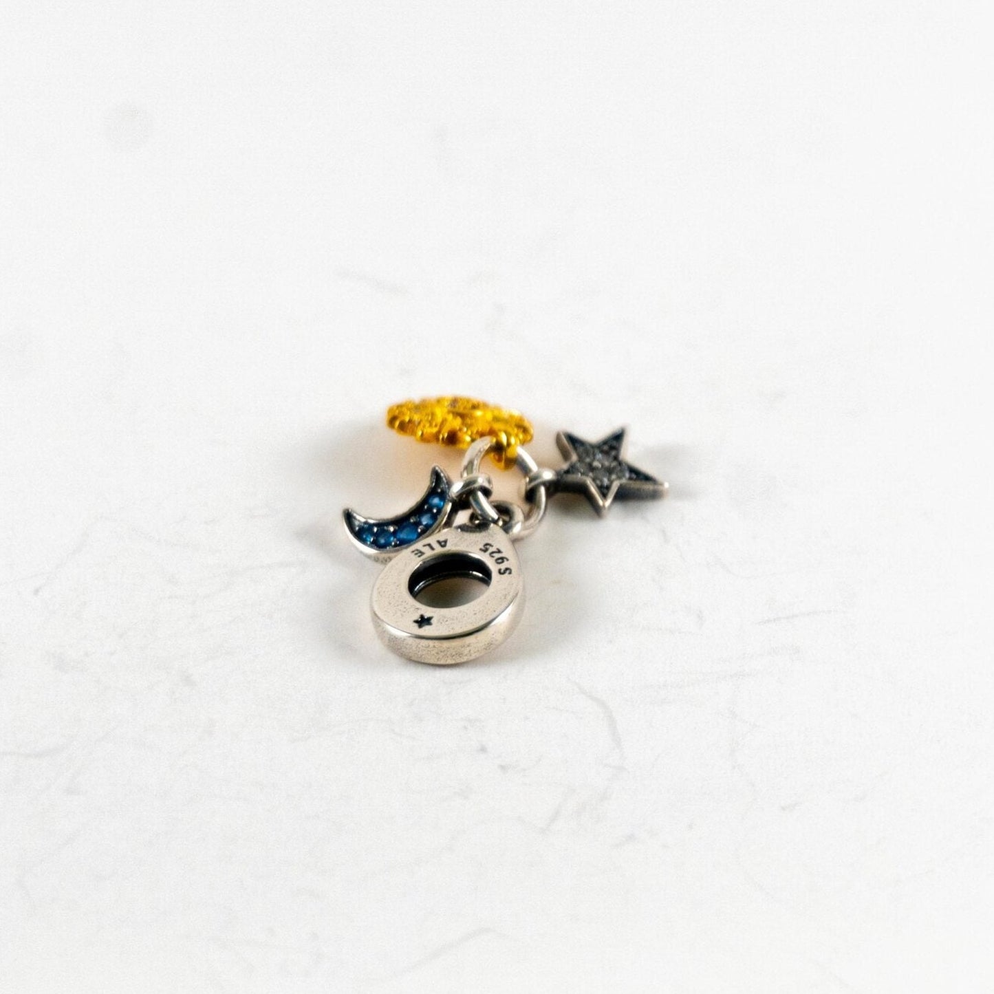Pre-loved Viseći Privjesak Simboli Neba, Srebro 925 i 14k Pozlata