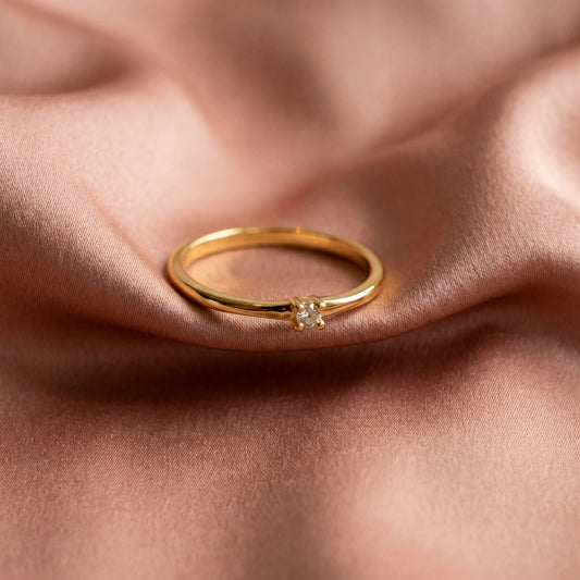 Pandora Era Prsten – Jedan Sjajni Cirkon – 14k Pozlata