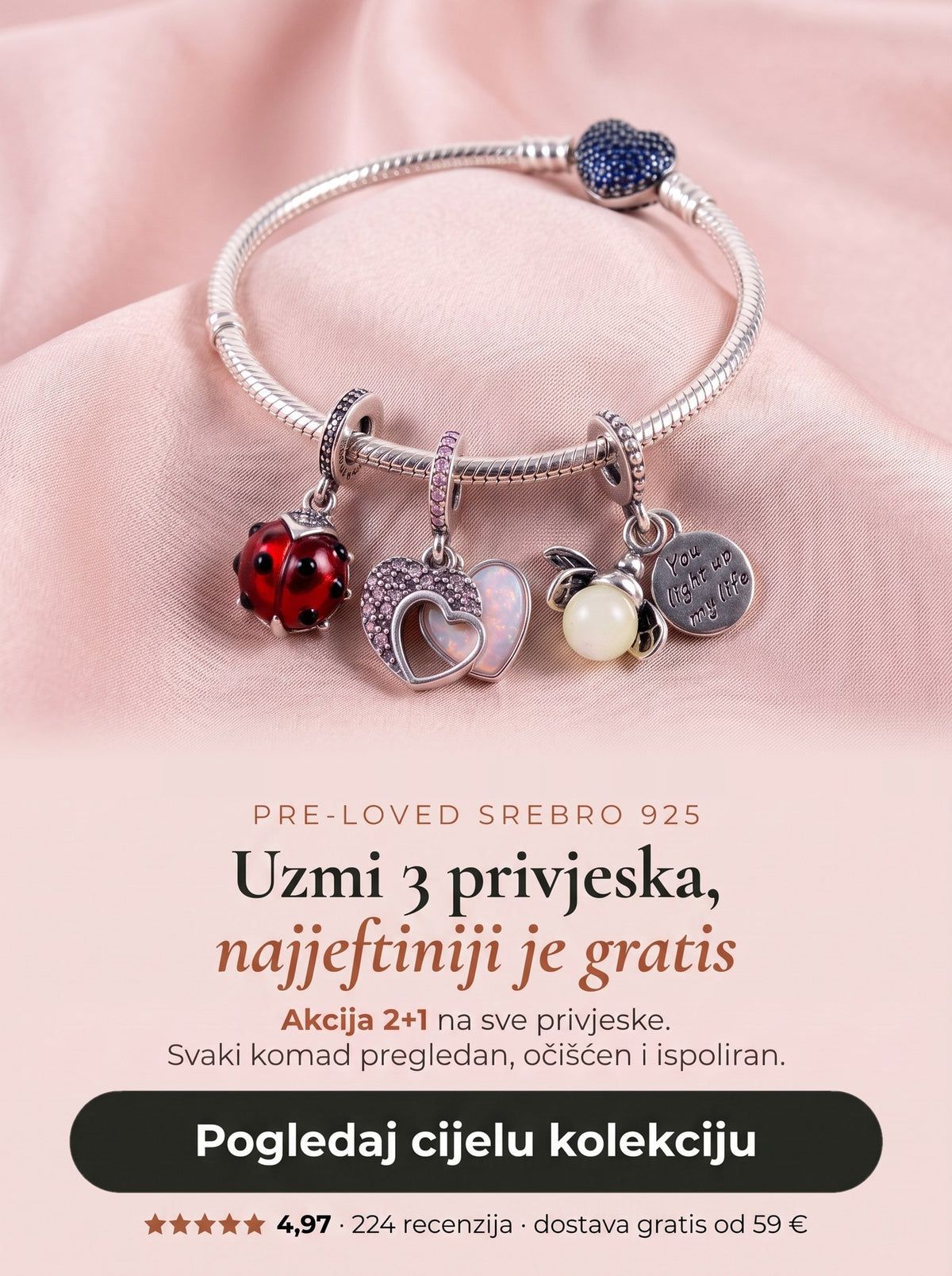 Akcija 2+1: uzmi 3 privjeska, najjeftiniji je gratis
