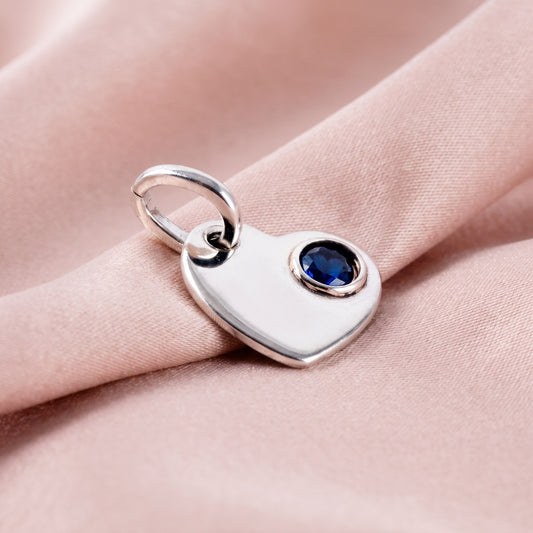 Pre-loved Privjesak Srce s Plavim Kamenom, Srebro 925