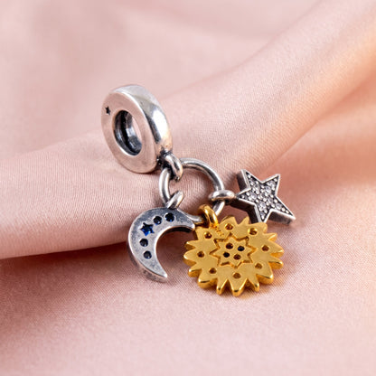 Pre-loved Viseći Privjesak Simboli Neba, Srebro 925 i 14k Pozlata